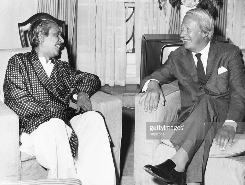 BANGABANDHU Sheikh Mujibur Rahman and British Prime Minister Sir Edward Richard George Heath.