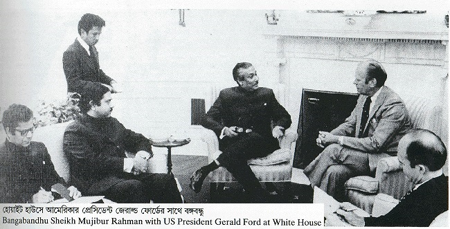 BANGABANDHU Sheikh Mujibur Rahman with US President Gerald Ford at White House